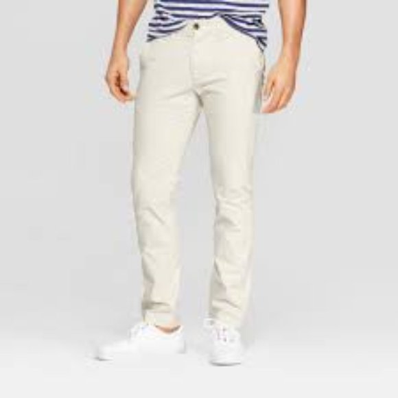 Slim Straight Flex Chino White Skinny Jeans - Picture 1 of 2